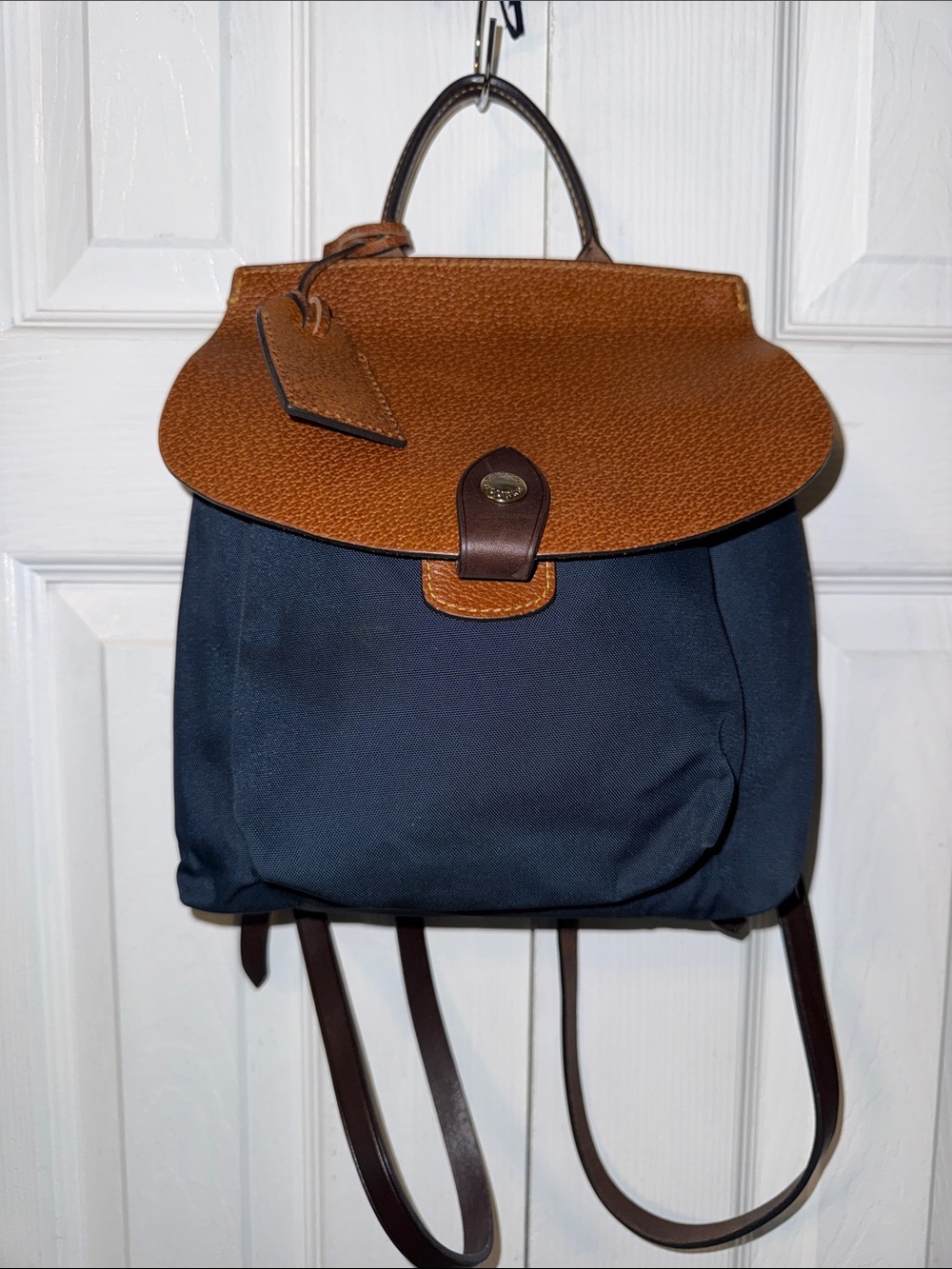 Dooney & Bourke Blue Canvas & Leather Backpack